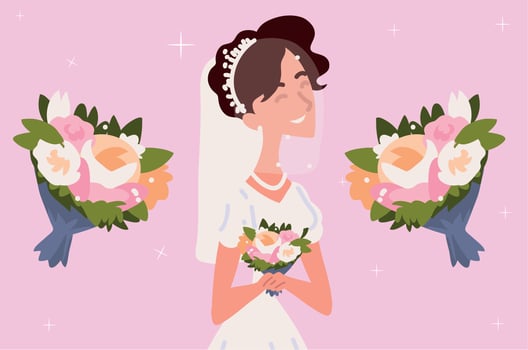 beautiful wedding bride vector