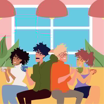 people drink coffee vector