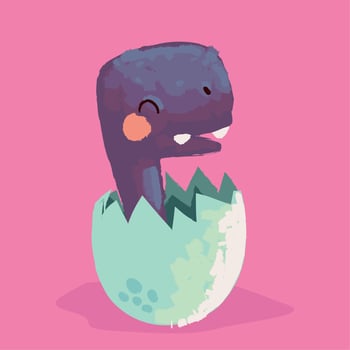 cute baby dinosaur vector