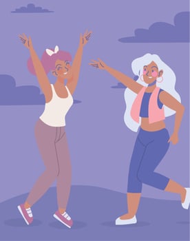 youth two female vector