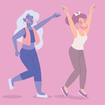 cheerful two women vector