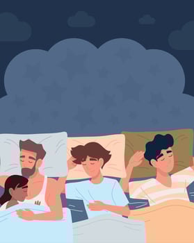 sleeping people, theme vector