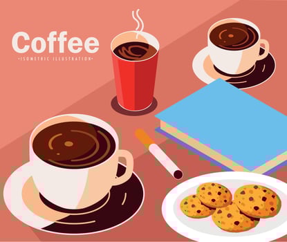 coffee isometric concept vector