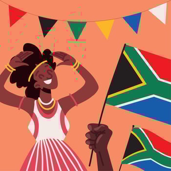 afro woman heritage day vector