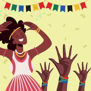 female south africa celebration vector