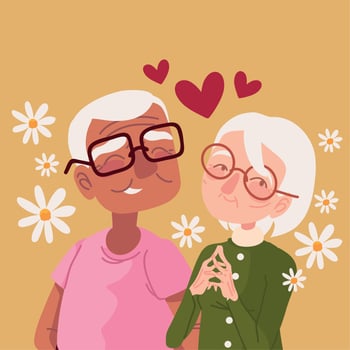 grandfather and grandmother vector