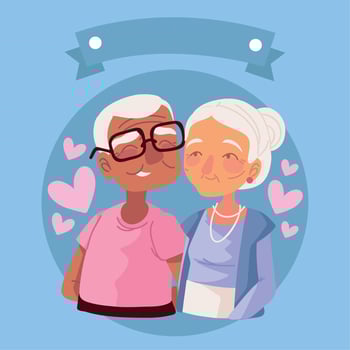 grandparents character cartoon vector