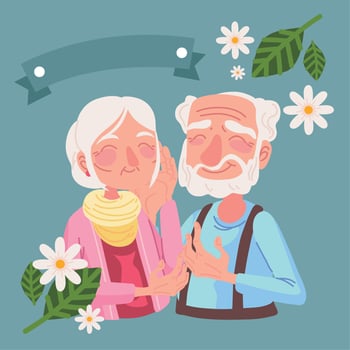 couple grandparents character vector