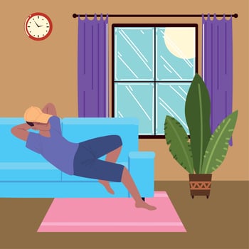 relaxed guy on sofa vector