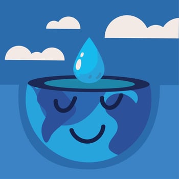 water drop and world vector