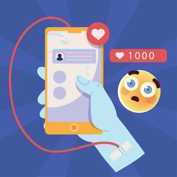 addiction from social media vector