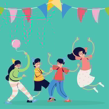 happy people birthday party vector