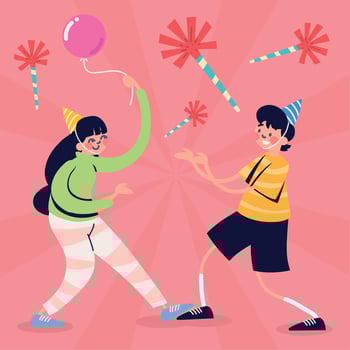 happy birthday girl and boy vector