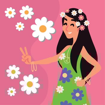 beautiful hippie woman vector