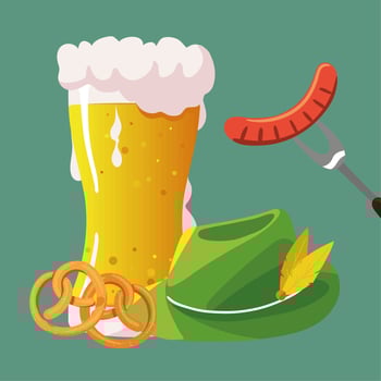 oktoberfest drink and food vector