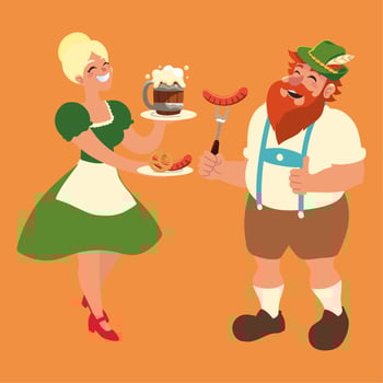 oktoberfest people celebration vector