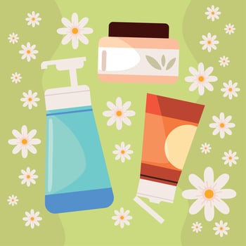organic cosmetics creams vector