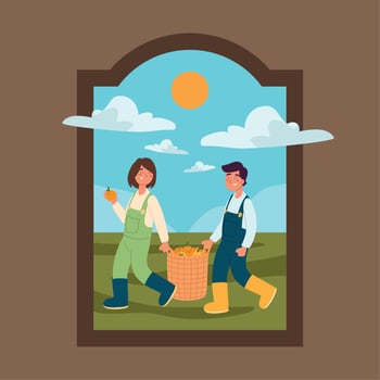 rural label, vector design