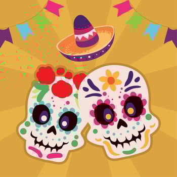 mexico sugar skulls vector