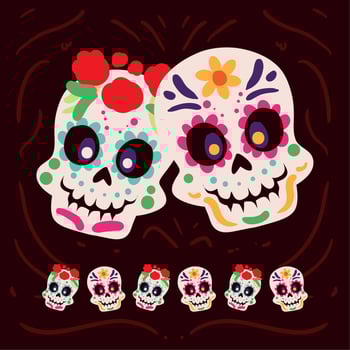 sugar skulls traditional vector