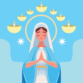 praying virgin mary Assumption vector