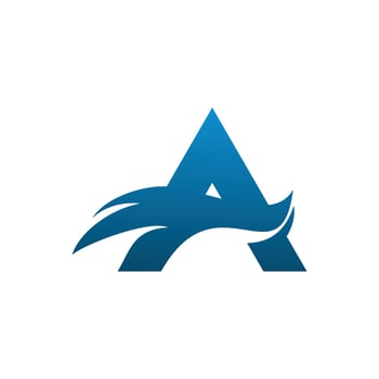 initial letter a wave wing logo design vector