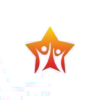 group people star logo design vector