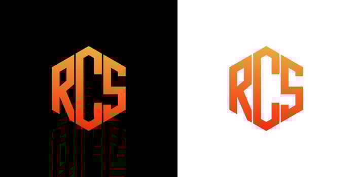 RCS Letter Logo Design Polygon Monogram Icon Vector Template