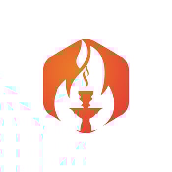 Hookah fire vector logo design. Arabian bar or house, shop vector design template.