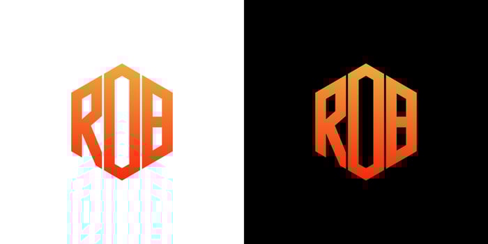 ROB Letter Logo Design Polygon Monogram Icon Vector Template
