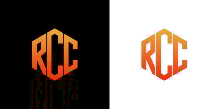 RCC Letter Logo Design Polygon Monogram Icon Vector Template