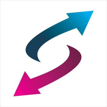 arrow recycle letter s lightning logo design vector