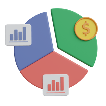 pie chart 3d icon illustration png