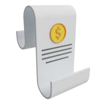 Invoice 3d icon illustration png