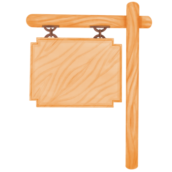Decorative Watercolor Wooden Board Hanging on a Single Pole png