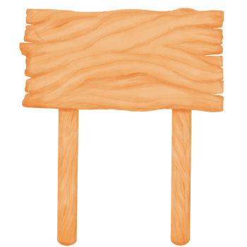Decorative Wooden Board Signpost with Watercolors png