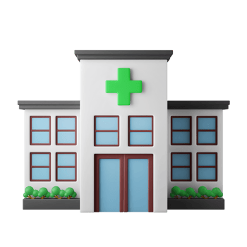 hospital clinic building 3d icon illustration png