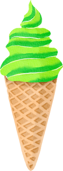 Watercolor Icecream in cone png
