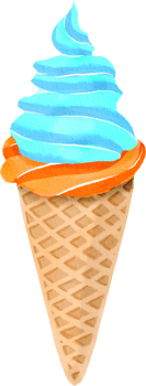 Watercolor Icecream in cone png