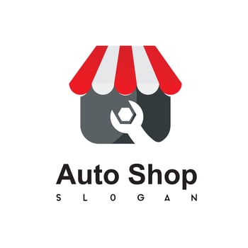 Automotive Store Logo Design Template. Shopping Bag Vector Design.