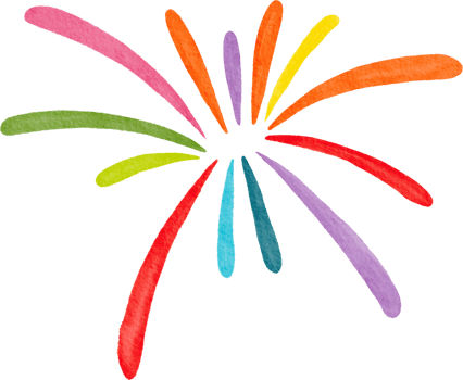 Watercolor painted firework png