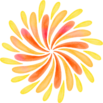 Watercolor painted firework png