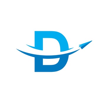 Letter D Paper Airplane Travel Logo Design Inspiration vector