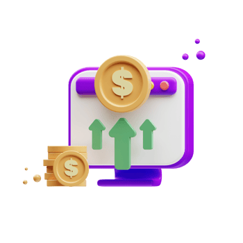 3d purple financial and investment icon illustration rendering png