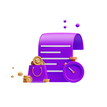 3d purple financial and investment icon illustration rendering png