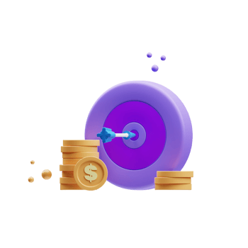 3d purple financial and investment icon illustration rendering png