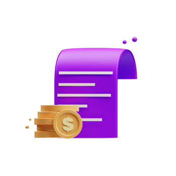 3d purple financial and investment icon illustration rendering png