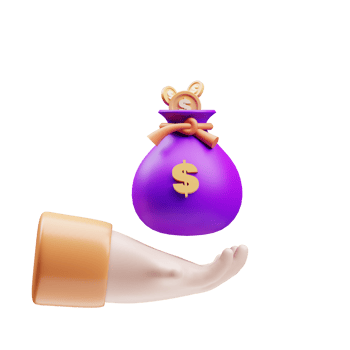 3d purple financial and investment icon illustration rendering png