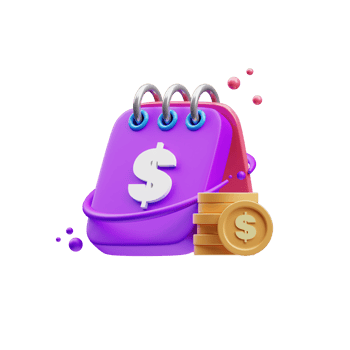 3d purple financial and investment icon illustration rendering png