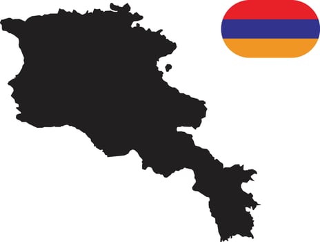 map and flag of Armenia vector